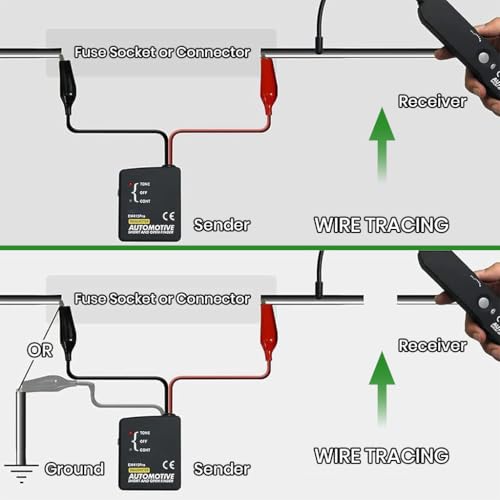 STHIRA® Circuit Tracer with Storage Bag Automotive Short Finder Ethernet Wire Tracker Network Cable Tester Portable Line for Miss Wiring Disorder Cable Open 3PCS