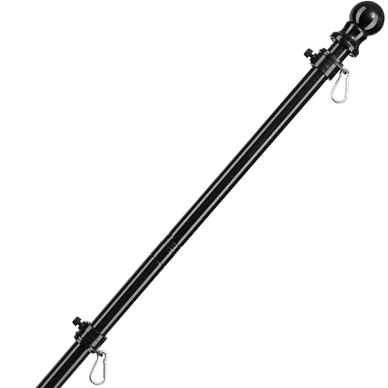 HASTHIP 150CM Telescoping Metal Flag Pole - Truck Flag Pole Mount Kit - Stainless Steel Hitch Flag Pole Holder - 360° Tangle-Free & Rustproof - Universal Flag Pole for Indian Independence Day