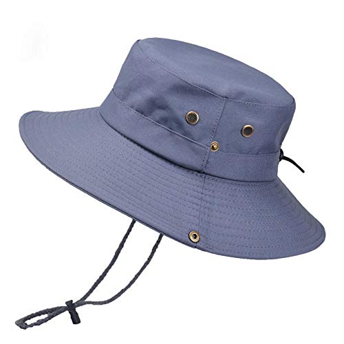 GUSTAVE Mens Sun Caps for men Wide Brim Summer Sun Caps for boy Stylish UV Protection Fishing Bucket Hat Foldable Bucket Hat for Men Outdoor(Blue)