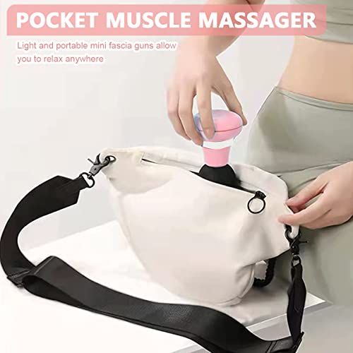 MAYCREATE Mini Electric Handheld Massager For Shoulder, USB Rechageable Vibrating Deep Muscle Stimulator Powerful 6 Vibration Modes for Back Full Body Muscle Pain Relief