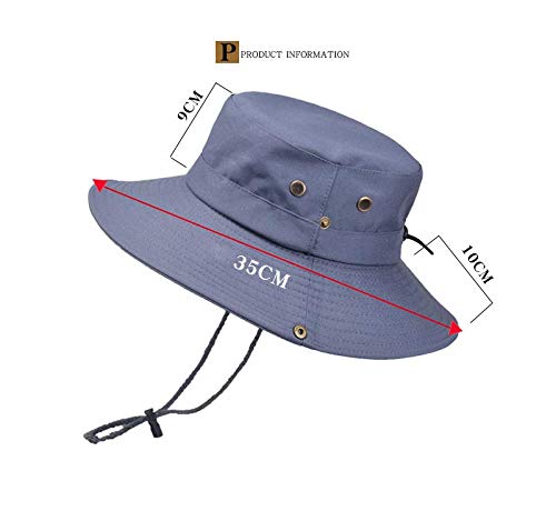 GUSTAVE Mens Sun Caps for men Wide Brim Summer Sun Caps for boy Stylish UV Protection Fishing Bucket Hat Foldable Bucket Hat for Men Outdoor(Blue)