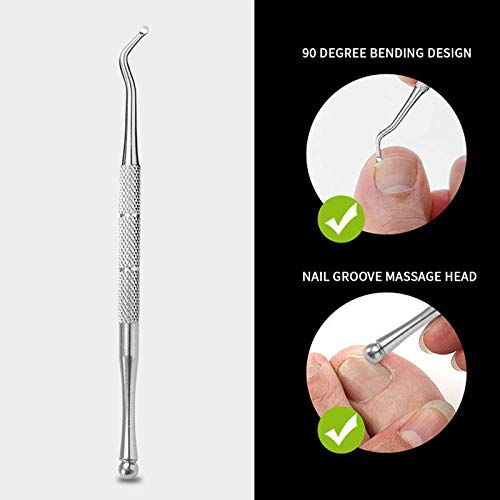MAYCREATE lesgos Professional Surgical Grade Stainless Steel Ingrown Big Thick Nails Nippers Cutters with File for Elderly, Seniors, Men (Black)