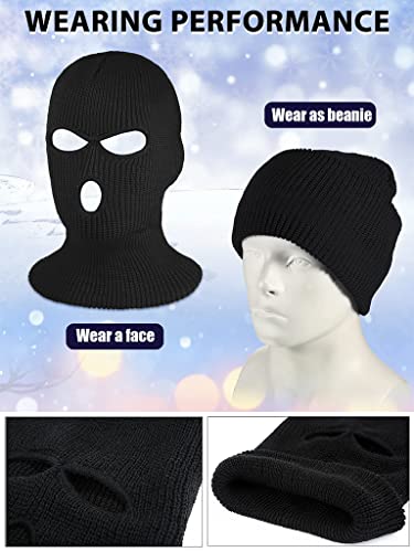 Proberos® 3pcs Full Face Ski Mask for Men Women Knitted Balaclava Thermal for Winter Outdoor Sports Ski Bike