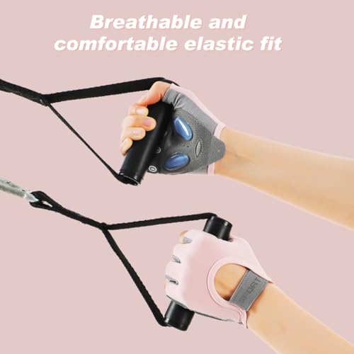 Proberos® Women Workout Gloves CrossFit Gym with Anti Slip Silione Pad Palm Design Compression Fitness Summer Breathable Fingerless Gloves, Size-S 3 PCS