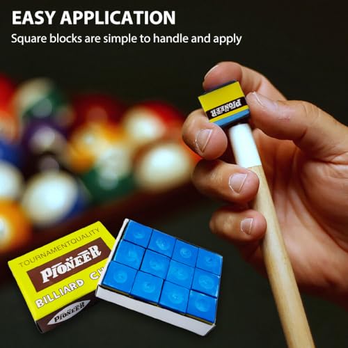 Proberos® Combo: 12pcs Snooker Pool Cue Chalk & 20pcs 9mm Slip-On Billiards Cue Tips, Durable Easy-to-Use Accessories for Enhanced Spin, Accuracy & Shot Control in Pool, Snooker, Billiards