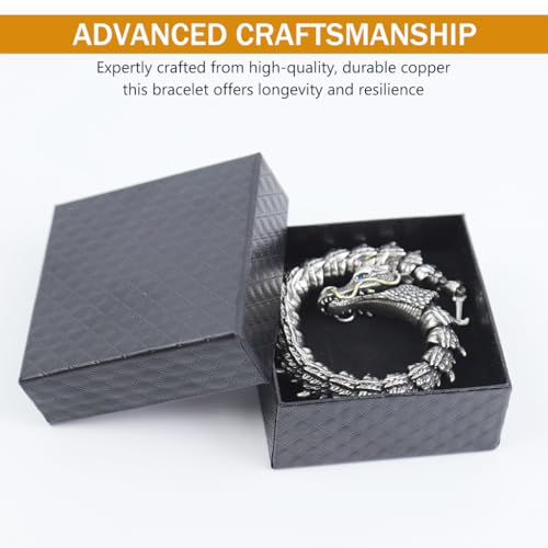 SANNIDHI Men's Bracelet Zodiac Dragon Bracelet 7.87 inches Heavy Duty Metal Dragon Bracelet Game of Throne Bracelet House of The Dragon Merchandise Bracelet Gift Bracelet for Fans