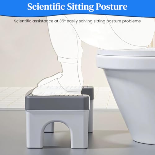 HASTHIP® Foot Massage Squatty Potty for Adults Elders 2 in 1 Bathroom Toilet Stool with 6 Massager Rollers Anti-Slip Bumps Surface 40x21x17cm 3 PCS