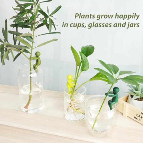 HASTHIP 3Pcs Cartoon Garden Plant Support - Creative Hydroponics Plants Holder - 2.5 in Plant Support for Climbers - Garden Decoration Items - Suitable for Glass Growing Cup & Glass Tube