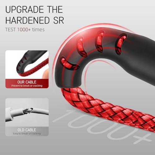 Verilux® 10FT USB to Type C Cable 62W Fast Charging Nylon Braided Data Sync Support 480Mbps Compatible with iPhone 15 Pro Max Galaxy S24 S23 MacBook Tablet 3PCS