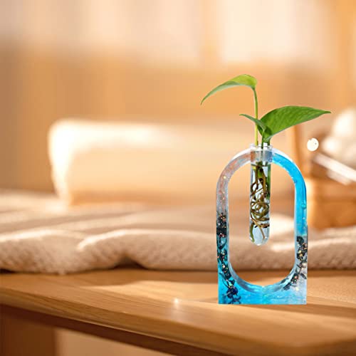 HASTHIP Vase Tube Resin Molds, Plant Propagation Station Silicone Epoxy Mold with 2 Test Tubes, Vase Epoxy Resin Mold for for Resin Casting Flowers, Home, Office, Desktop Decoration, Arched Style