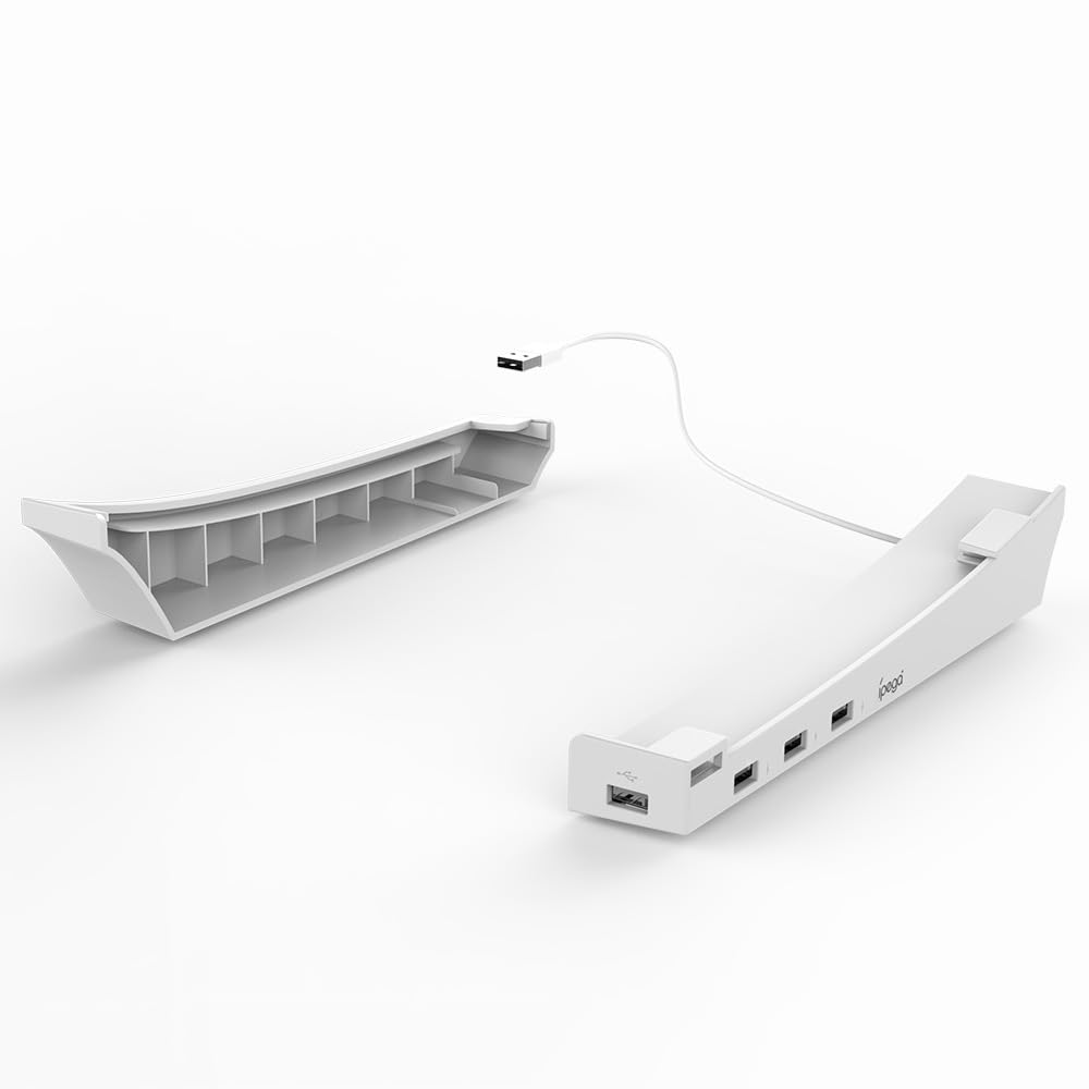 ZORBES Horizontal Stand for PS5 Console Playstation 5 Disc & Digital Edition Console Desk Top Stand with 4 USB Ports Horizontal Stand for Playstation 5 Disc & Digital Edition