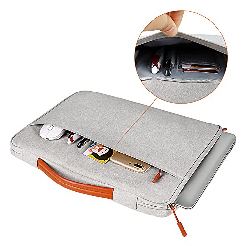 ZIBUYU Slim Laptop Bag Stylish Waterproof Messenger Laptop Bag for Men & Women Strong Handle Windows/MacBook Sling Laptop Bags for Office, Travel (Elegant Gray) - 13.3 inch