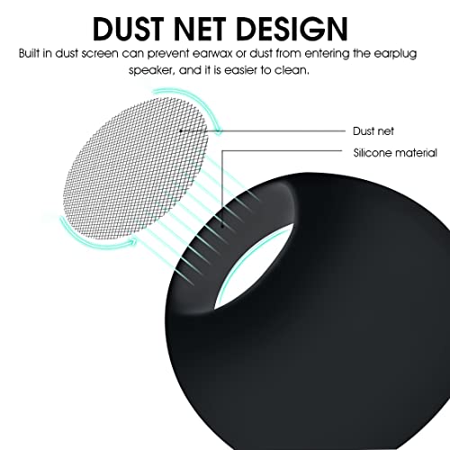 ZORBES 3 Pairs Replacement Ear Buds Tips, Silicone Earbud Tips for Airpods Pro, Ear Fit with Dust Mesh,Silicone Earbud Tips for Airpods pro (Black)