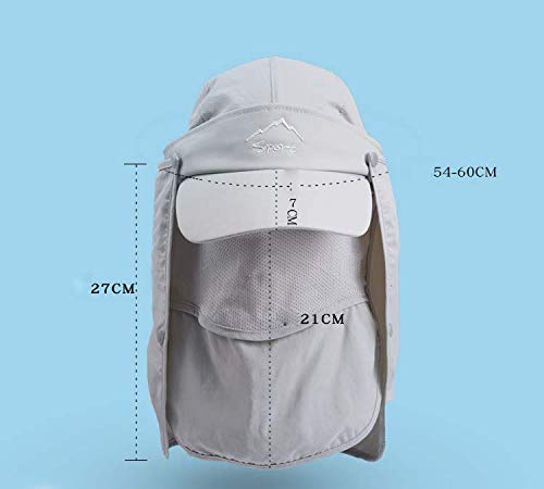 GUSTAVE Mens Sun Hat Wide Brim Summer Sun Cap UV Protection Fishsing Hat Foldable Bucket Hat Outdoor (Deep Grey)