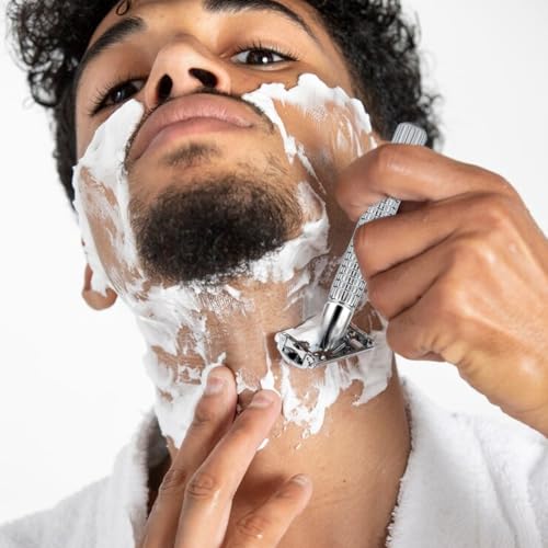 HANNEA Razor For Men,Manual Beard Trimmer For Men Double Edge Safety Shaving Kit For Men For Trimmer Men Rust-Proof Shaver For Men Stainless De Wet Shaving Razor Men Reusable Trimmers For Men