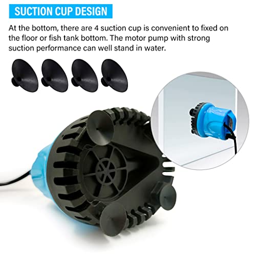 HASTHIP® 60W Submersible Water Pump Aquarium for Changing 1200L/H with Bottom Suction Cups for Fish Tank Fountain 2 PCS