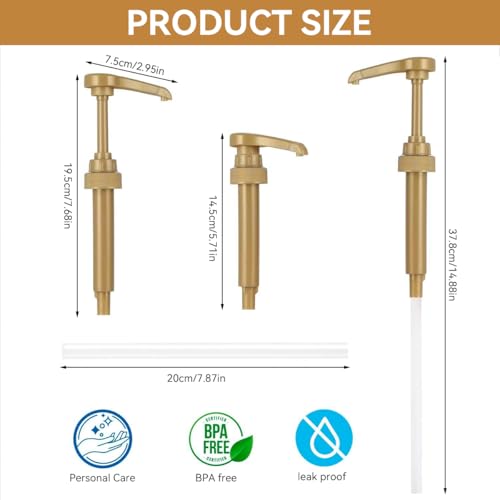 ZIBUYU® 12PCS Coffee Syrup Pump Replacement Dispenser for Creamer Milk Juice Bottle Soda Can Ketchup Half Gallon Universal Fit 25.4oz Syrup Bottles