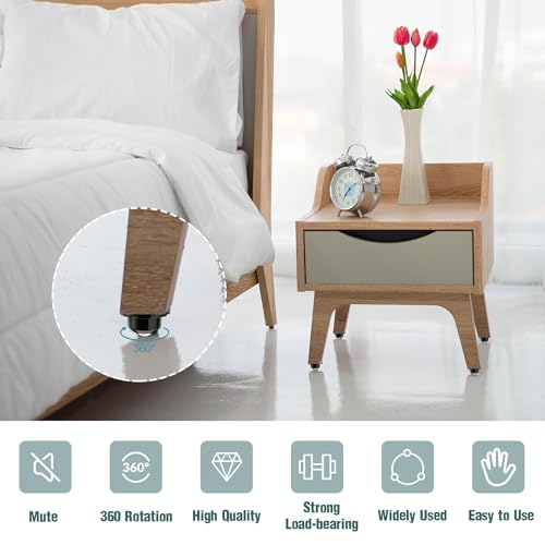 HASTHIP® 16Pcs Self Adhesive 360° Swivel Caster Wheels, Heavy Duty 800Kg, Mini Furniture Rollers for DIY, Small Appliance & Table Moving, Dual Fixing, Smooth Glide, for Hard Surfaces