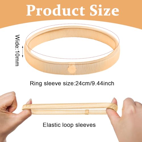 GUSTAVE® 1 Pair Shirt Sleeve Holder Stretchy Armbands Garter Metal Anti-Slip Sleeve Garter Fashion Bartenders Arm Garters for Men and Women Fixing Long Sleeves - Gold