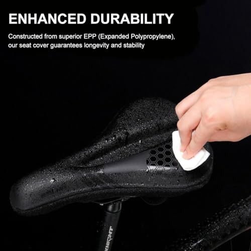Proberos® Bicycle Soft Saddle Foam Seat Cover Thick Padding Superior Comfort Advanced Gel Cushion Waterproof Anti-Slip for Mountain Road City Bike White 2PCS