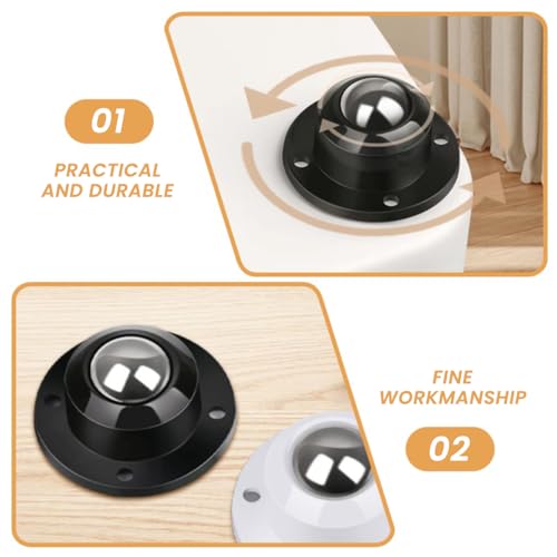 HASTHIP® 4pcs Self Adhesive Caster Wheels Combo, 20mm, 360° Swivel, Heavy Duty 200Kg for Furniture, Small Appliances, DIY, Planners, Journaling, Scrapbooking, Crafts, Moving Tables, Black