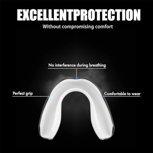 Proberos® Sports Mouth Guard, Teeth High-density Moulded Professional for Boxing, Football, MMA, Heat-Molded, Universal Size, Comfortable, Black 3 PCS