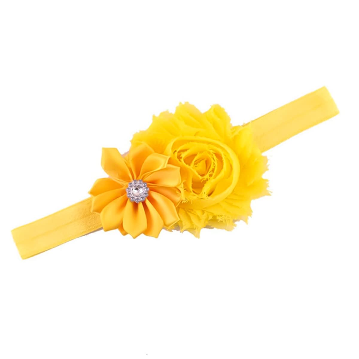 PALAY Baby Girls Hairband Pearl Crystal Rhinestone Flower Bow Lace Band Elastic Baby Headbands for Baby Girl, Pack of 10 - Multicolor