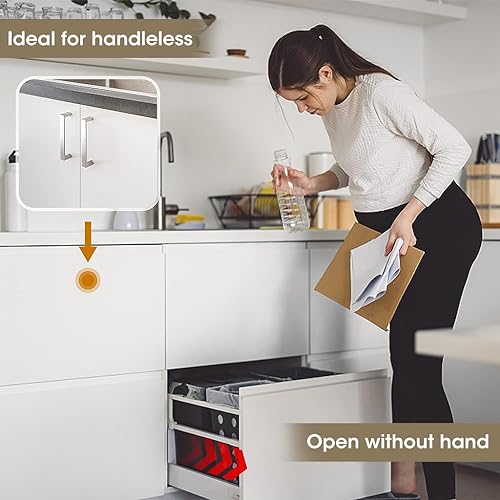 HASTHIP 2Pcs Latch Lock for Door, Magnetic Push Latch Heavy Duty Push to Open Cabinet Hardware Magnetic Touch Latches for Large Door Push Release Latch Kitchen Drawer (Black)