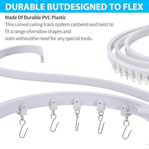 HASTHIP® 9.6ft 3m Flexible Ceiling Curtain Track Heavy Duty Drape Mount System Universal Room Fit Easy Install All Accessories Included 2 PCS