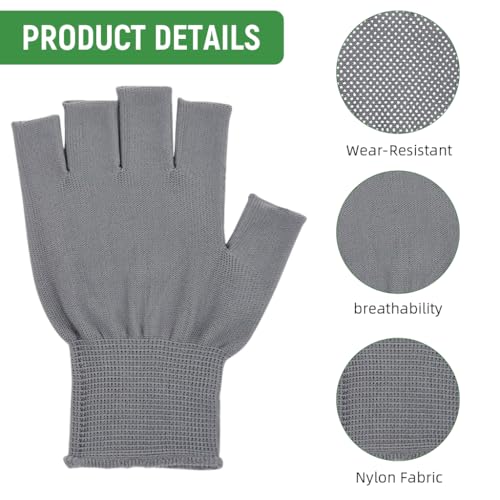 Proberos® 2 Pairs Hockey Sport Fingerless Gloves Players Nylon Breathable Anti-Slip Palm Design Outdoor Working Unisex Men Women Close-fit Multifunction for Riding Driving Golfing 2 PCS