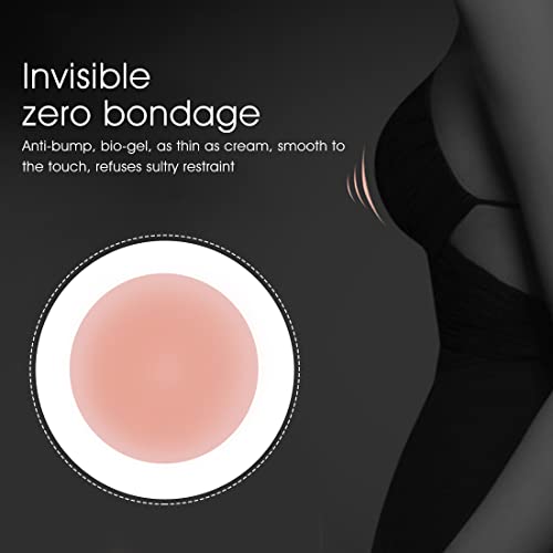 PALAY® 4 Pairs Nipple Covers Silicone Pasties for Breast Breathable Reusable Adhesive Pad Invisible Cover for Evening Gown Party Dress Off Shoulder Dress 3 PCS