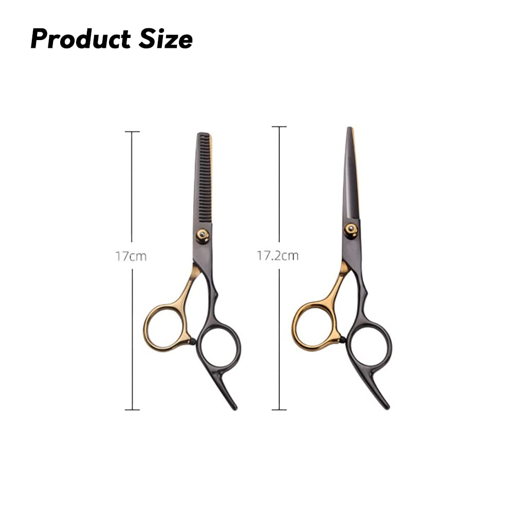 HASTHIP 10 Pcs Professional Stainless Steel Hair Cutting Kit, Hairdressing Kit, for Barbers, Parlour, Salon, Adults & Kids with Cape, Clips, Scissors, Comb, storage bag & cleaning cloth