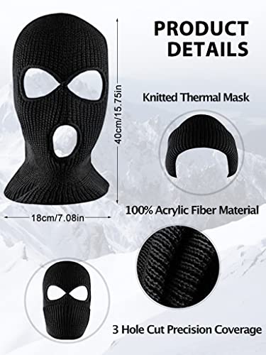 Proberos® 3pcs Full Face Ski Mask for Men Women Knitted Balaclava Thermal for Winter Outdoor Sports Ski Bike