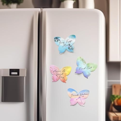 HASTHIP® 240 Sheets Colorful Butterfly Sticky Notes 12 Designs Self Stick Notes Pads Aesthetic for DIY Scrapbooking School Office Supplies 8.5x6.5cm 480PCS