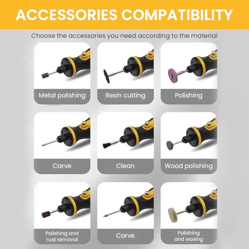 Serplex® Electric Engraving Pen Kit with 116PCS Accessories 7.2V Cordless Drill Machine 5 Variable Speed 8000-28000RPM 1100mAh LED Rechargeable for Wood Stone Metal Jewelry
