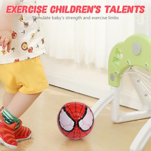 Optifit Kids Soccer Ball, Spiderman Football Toy, 15cm Diameter Mini PVC Soccer Ball Toy for Toddlers, Kids Football Soccer Educational Toy Ball, 4-8 Years Kids Toy Gift Sports (Red)