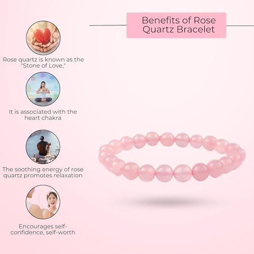 SANNIDHI® Amethyst bracelet for women, anxiety relief amethyst beaded bracelet, butterfly charm healing stone layered bracelets, gift for women-Peach Pink