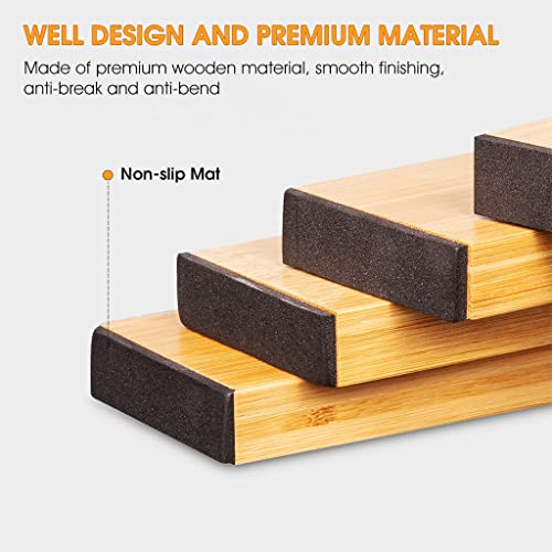 HASTHIP 4 Pack Bamboo Drawer Dividers Organizers, 17-22 inch Long Expandable Drawer Organization Separators for Kitchen, Dresser, Bathroom, Bedroom, Desk, Office Drawer (Wood)