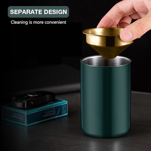 HASTHIP® Car Ash Tray Stainless Steel Ashtray, Green Windproof Ashtray with Funnel Lid, Car Ash Tray Table Ash Tray for Home Office, 3.9 x3.9 x3.9 inches (Green) 3 PCS