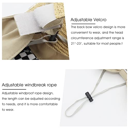 PALAY Sun Hat for Women Wide Anti-UV Brim Caps for Women Sun Visor Cap Print Wide Brim Hat Foldable Sun Protection Cap for Girls Summer, Fishing, Travel, Hiking, Camping Khaki