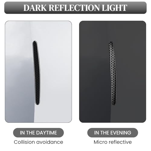STHIRA® Set of 24PCS Car Door Protector Guard Handle Bowl Reflective PVC Bumper Stickers Black Carbon Fiber Pattern