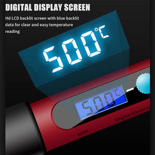 Serplex® Soldering Iron Kit 60W 220V Gun 180-500°C Adjustable Temperature LCD Display Electric Set with 5 Tips Flux Bit Cap 33PCS
