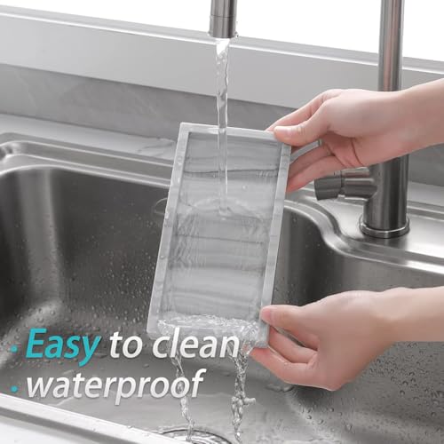 HASTHIP® Bathroom Organizer Silicone Jewelry Tray Accessories Storage Wristwatch Holder Fashion Modern Marble Pattern Trays for Sink Dressing Table 20x10cm 2PCS