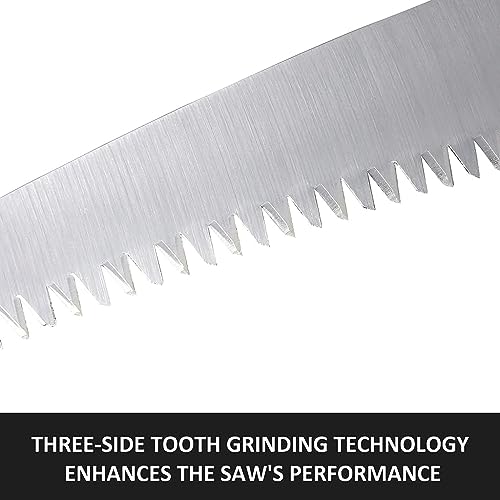 Optifit® Hand Saw Gardening Pruning Powered With Blade Protective Sleeve 13.7 Inches Sk5 Steel Densed Teeth Multi Purpose For Sawing Branches 2PCS