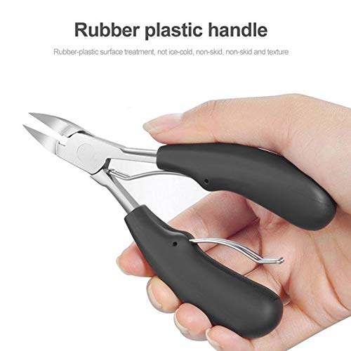 MAYCREATE lesgos Professional Surgical Grade Stainless Steel Ingrown Big Thick Nails Nippers Cutters with File for Elderly, Seniors, Men (Black)
