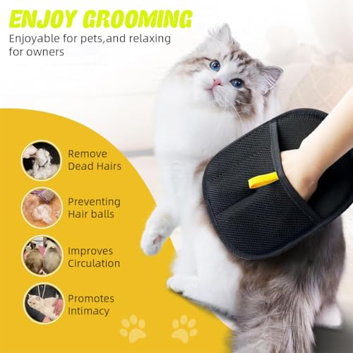 Qpets® Pet Hair Removal Gloves Static Catcher Mitt 9.85x8.46inches 3PCS