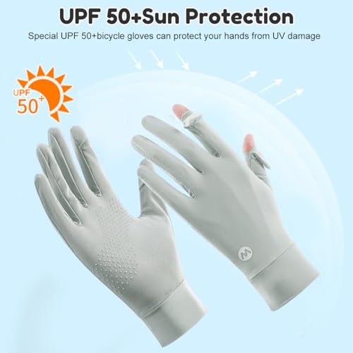 SANNIDHI® Hand Gloves for Sun Protection Gloves for Women Bike, UPF 50+ UV Protection Ice Cool Gloves, Breathable Mesh Summer Gloves for Driving, Golfing (Grey) 2 PCS