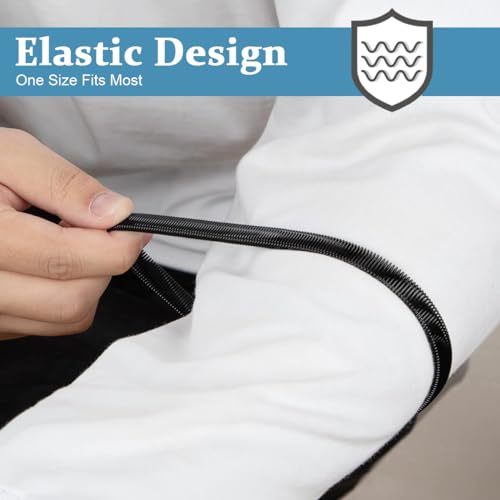 GUSTAVE® 1 Pair Shirt Sleeve Garters Stretchy Anti-Slip Armbands Holder Fashion Bartenders Metal Arm for Men Women Fixing Long Sleeves Black 3 PCS