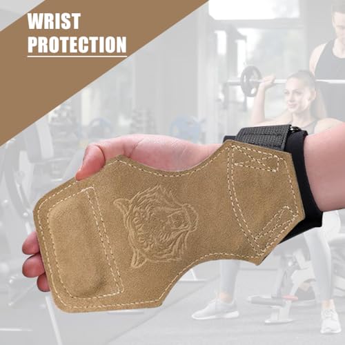 Proberos Workout Palm Guards Fitness Gloves Fingerless Palm Pad Anti-slip Hand Grips 3-Hole Palm Guards for Weightlifting, Dumbell Training, Prevent Blisters, Calluses