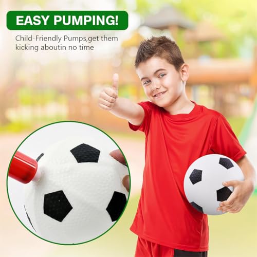 Proberos® Mini Football Goal for Kids with Pump and Ball Set Toddler Net Post Weather Resistant Sturdy PVC Easy Assembly Indoor Outdoor 3 PCS